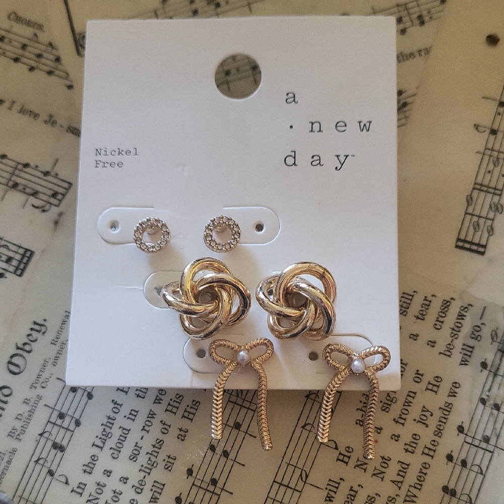 A New Day Gold Earring Trio